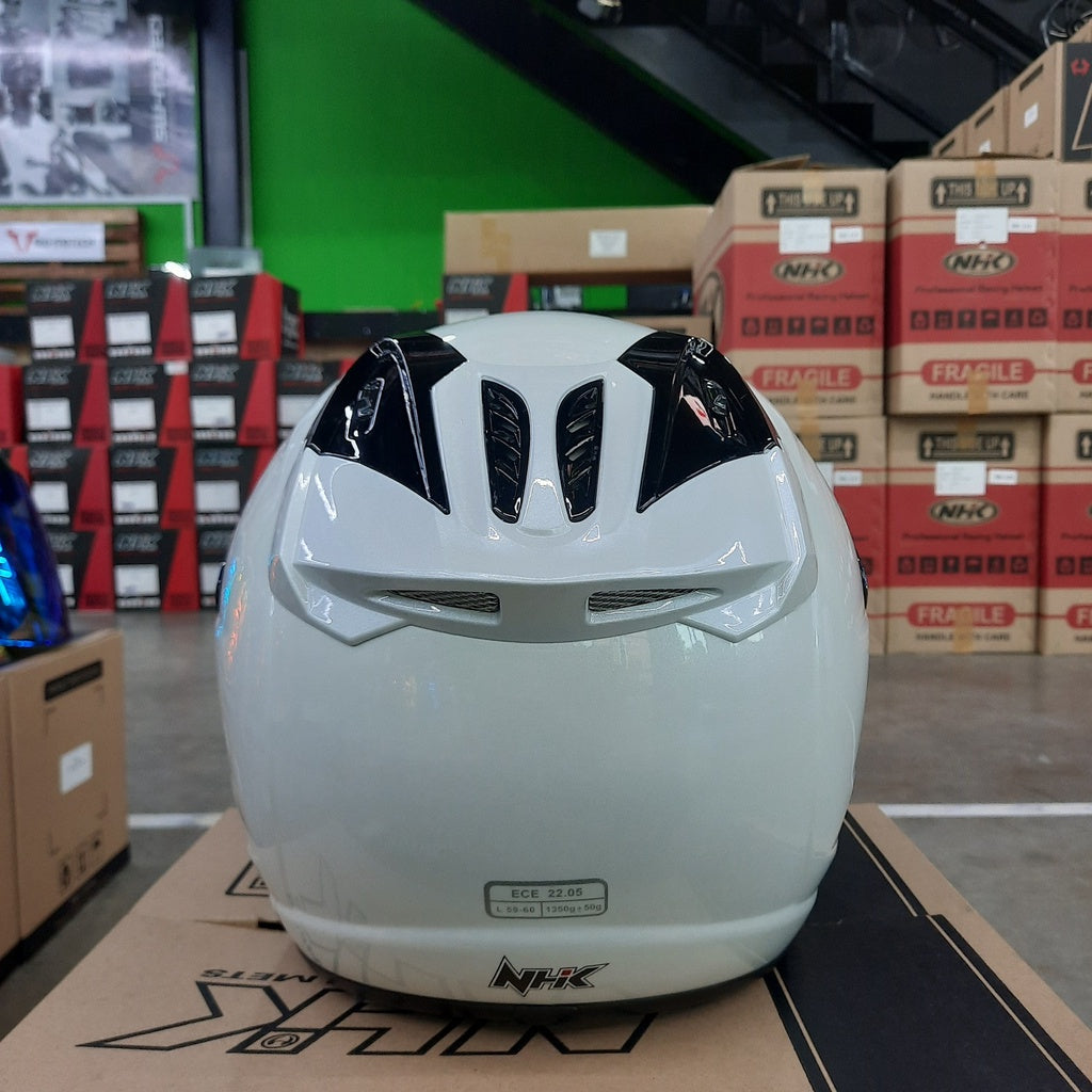 NHK Helmet R6 v2 Solid (White Pearl Glossy)