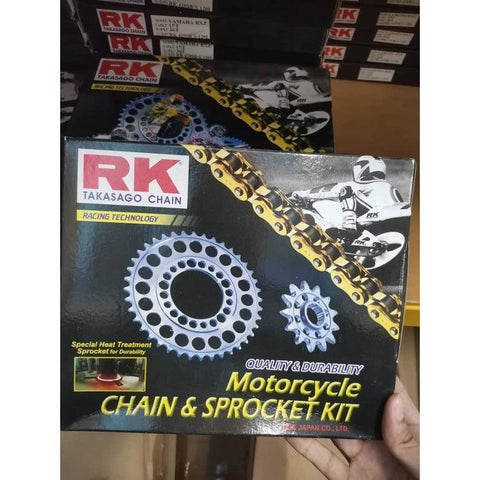 RK Chain & Sprocket Kit for Yamaha R25 (14T, 43T) 520KLO x 114L - Durian Bikers