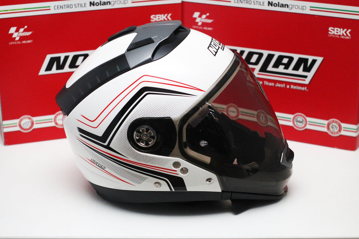 Nolan N44 Evo Como N-Com (34 Metal White) - Durian Bikers