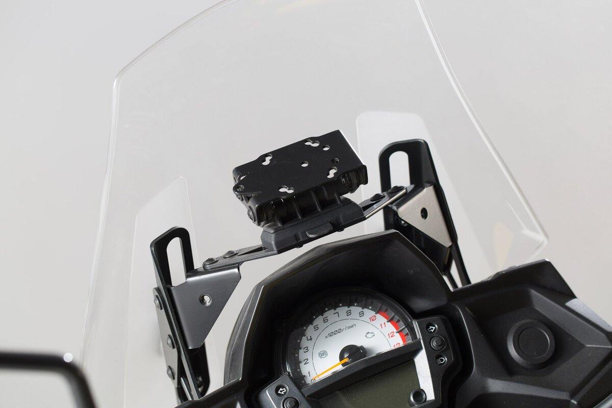 SW Motech GPS Mount for Cockpit (Black) fits for Kawasaki Versys 650 ('15-) - Durian Bikers