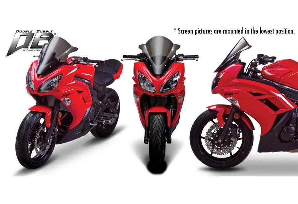 Zero Gravity Double Bubble Windscreen fits for Kawasaki ER6F & Ninja 650 (Light Smoke) - Durian Bikers