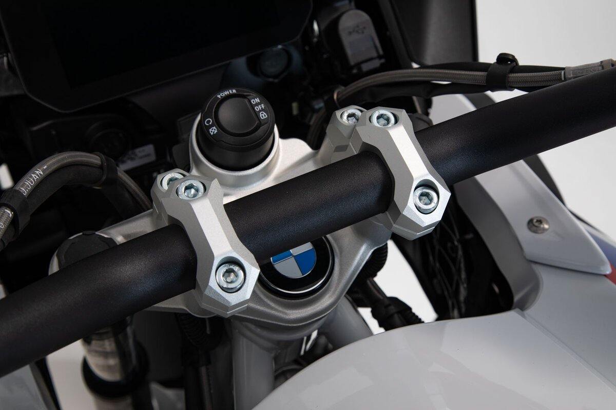 SW Motech Bar Back (H=32mm, Back=25mm) fits for BMW S1000XR ('15-), R1200GS LC ('13-), R1200GS LC Adventure ('13-) & R1200GS LC Rallye ('16-) (Silver) - Durian Bikers