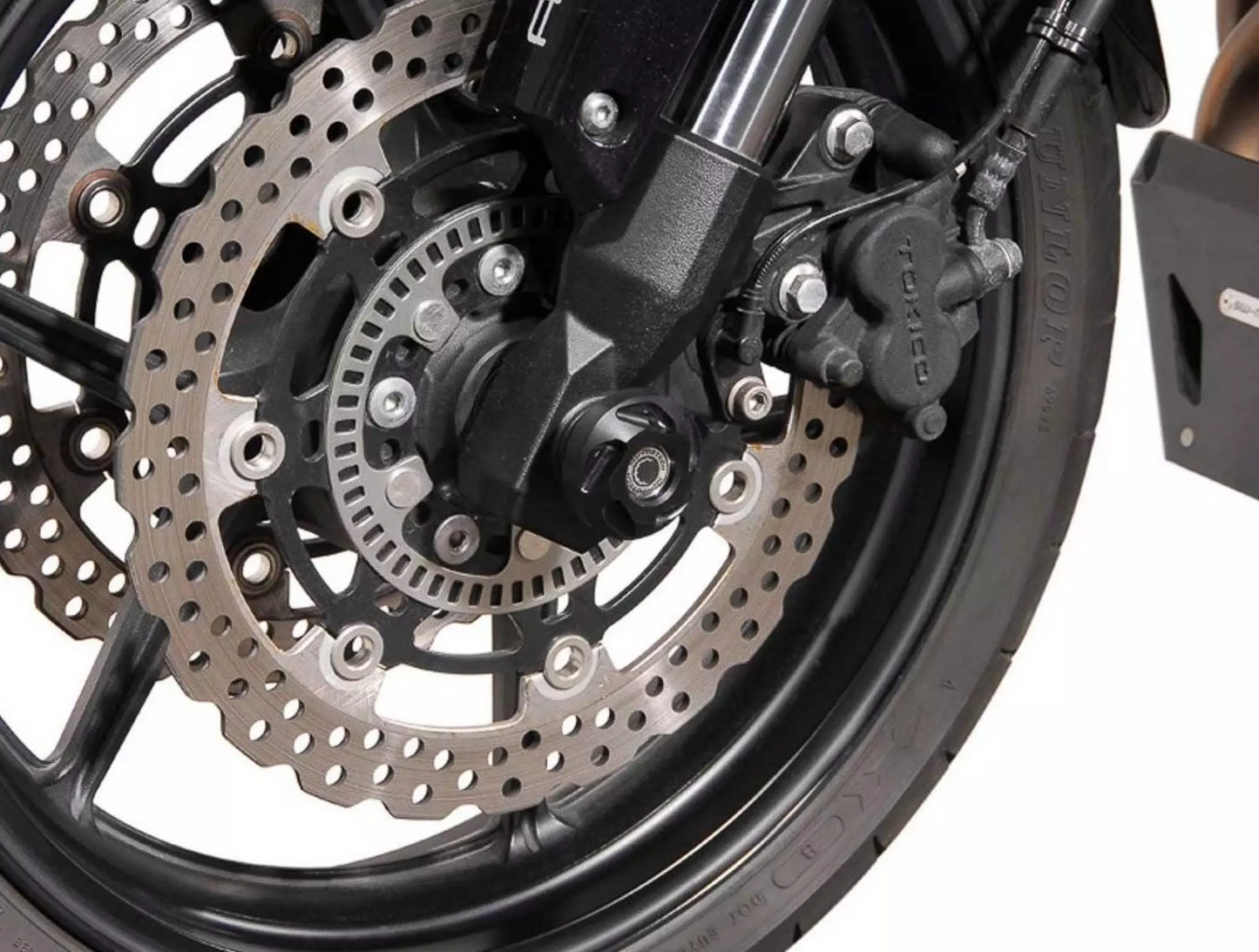 SW Motech Slider Set (Front Axle Black) fits for Kawasaki Versys 650 ('10-'14) - Durian Bikers