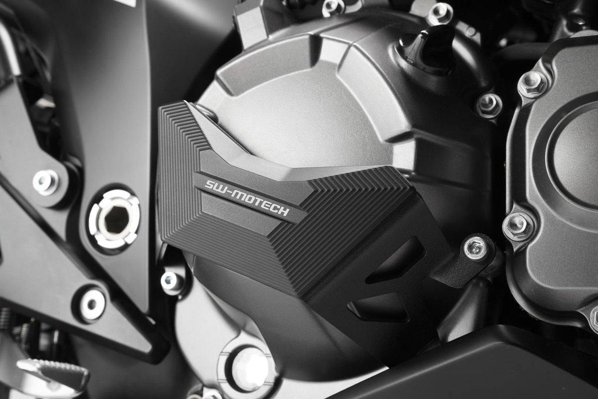 SW Motech Engine Case Guard (Black) fits for Kawasaki Z 800 ('12-) - Durian Bikers