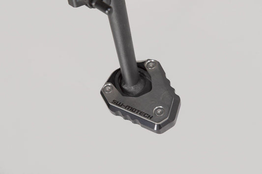 SW Motech Extension for Side Stand Foot (Black / Silver) fits for Kawasaki Versys 650 ('15-) - Durian Bikers