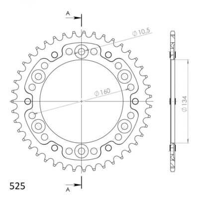 Supersprox Stealth Rear Sprocket For Honda CBR600F, CBR600RR, CBR1000RR-R Fireblade, CBR1000SP (RST-1307:43-GL)