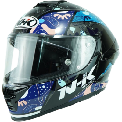 NHK Helmet K5R SV Bacteria (Black/Silver Glossy) -1