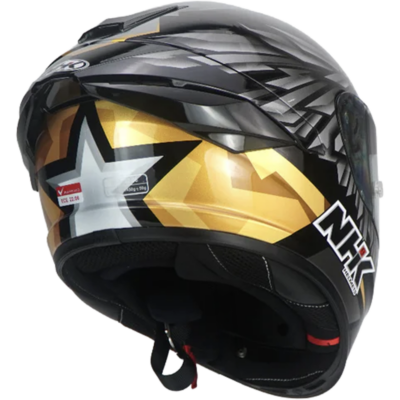 NHK Helmet K5R SV Wing Star (Black/Gold Glossy)