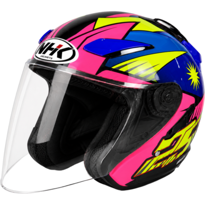NHK Helmet R1 v2.0 Azlan Shah (Pink Flo/Blue Glossy) -1