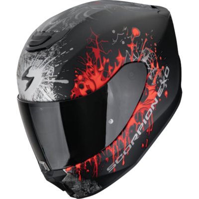 Scorpion Helmet Exo-391 (WOLF MATT BLACK / RED) -1