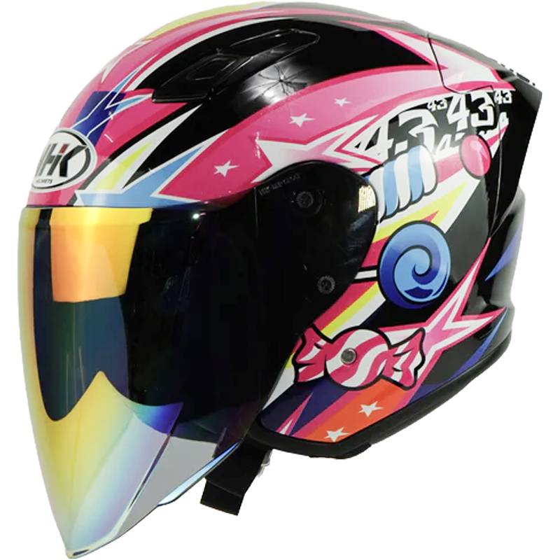 NHK Helmet S1GP S Candy Star (Black/Pink Glossy) -1