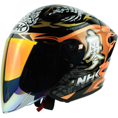 NHK Helmet S1GP S Chanon (Black/Orange Glossy) -1