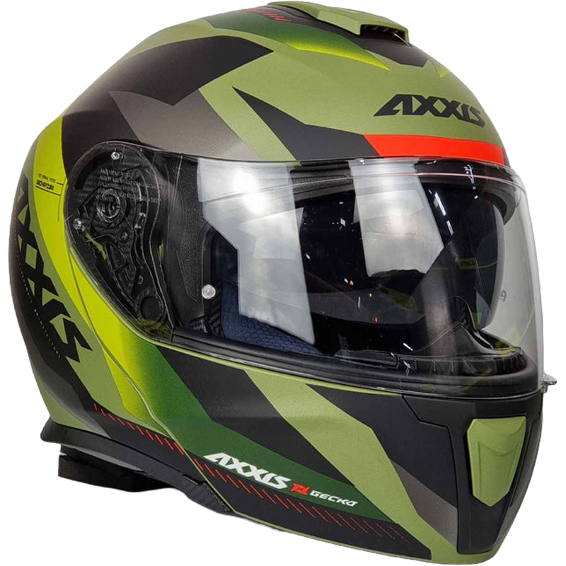 Axxis Helmet Gecko Shield (F6 Matt Green) -1