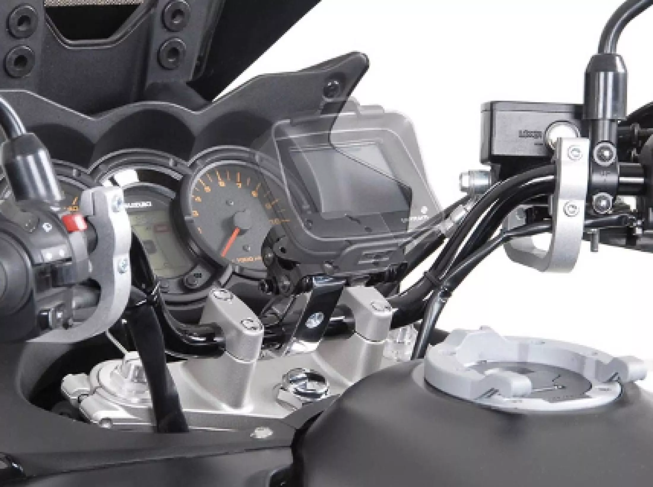 SW Motech GPS Mount with Handlebar Clamp (Silver) - Image 3