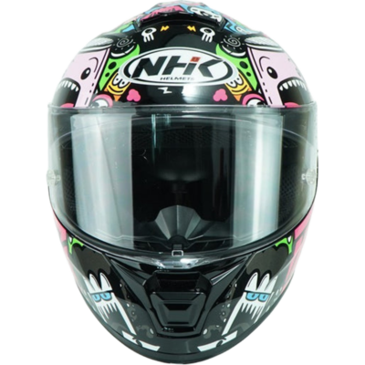 NHK Helmet K5R SV DOODLE  (Black/Blue Glossy)