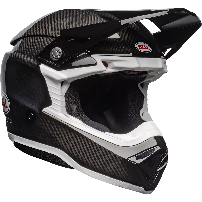 Bell Helmet Moto-10 Spherical (Carbon Gloss Black/White) -3