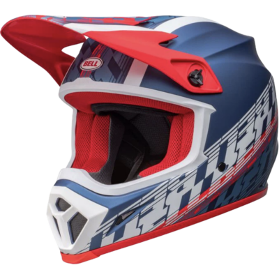 Bell Helmet MX-9 Mips (Offset Matte Metallic Blue/White) -1