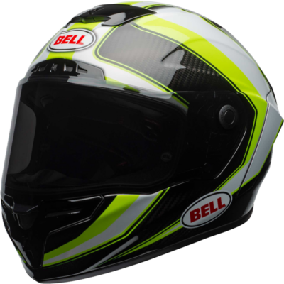 Bell Helmet Race Star (Sector White/Hi-Viz Green) -1
