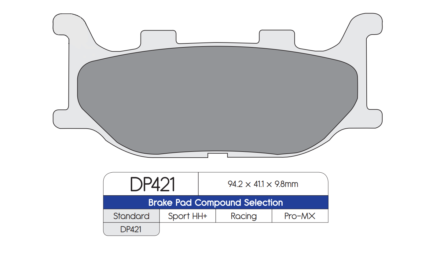 DP Brake Pads for Suzuki Virago 250, FZ6, FZ6R, XJ6 (DP421) - Image 4