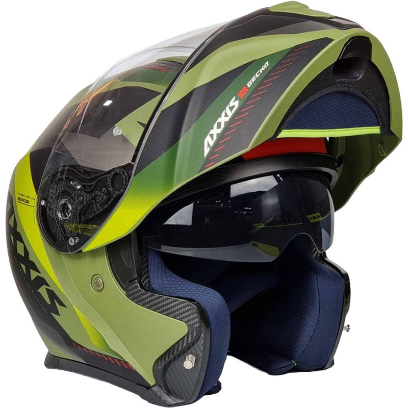 Axxis Helmet Gecko Shield (F6 Matt Green) -5