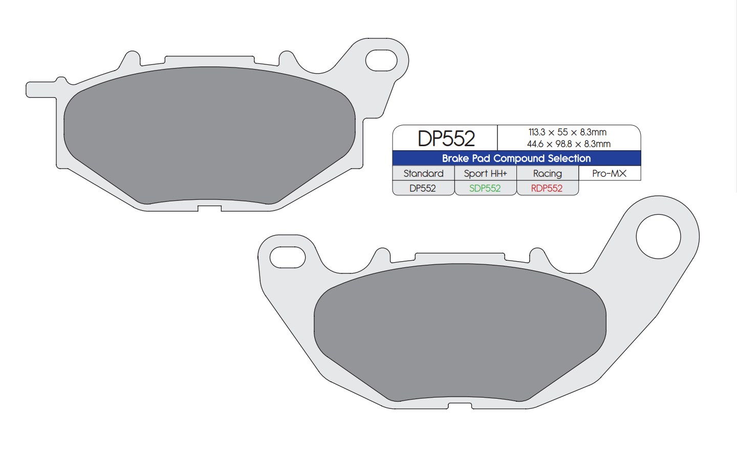 DP Brake Pads for Yamaha X-Max 125, X-Max 300, MT-03, R3 (DP552) - Image 4