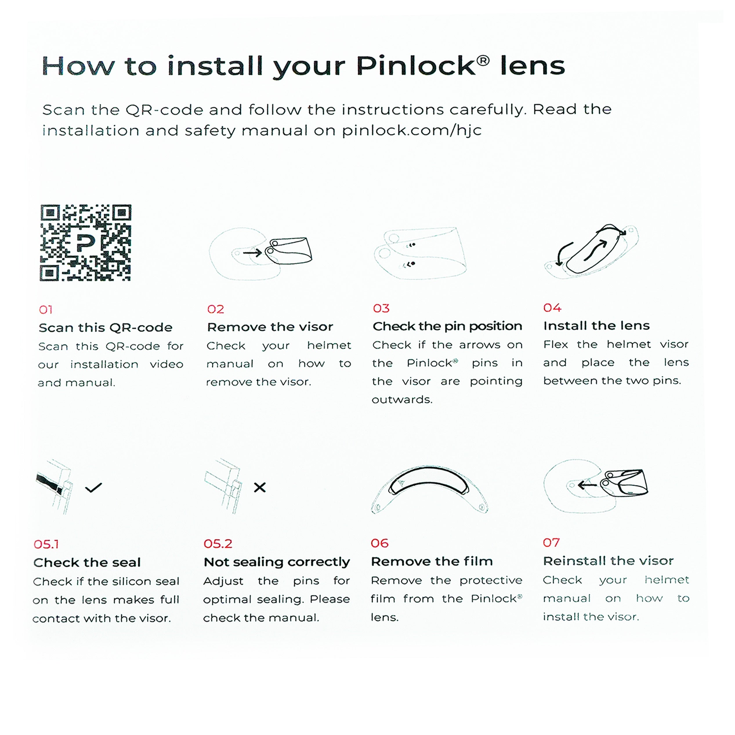 HJC Helmet Pinlock Sparepart HJ-44 for i80 (Clear) - Image 2