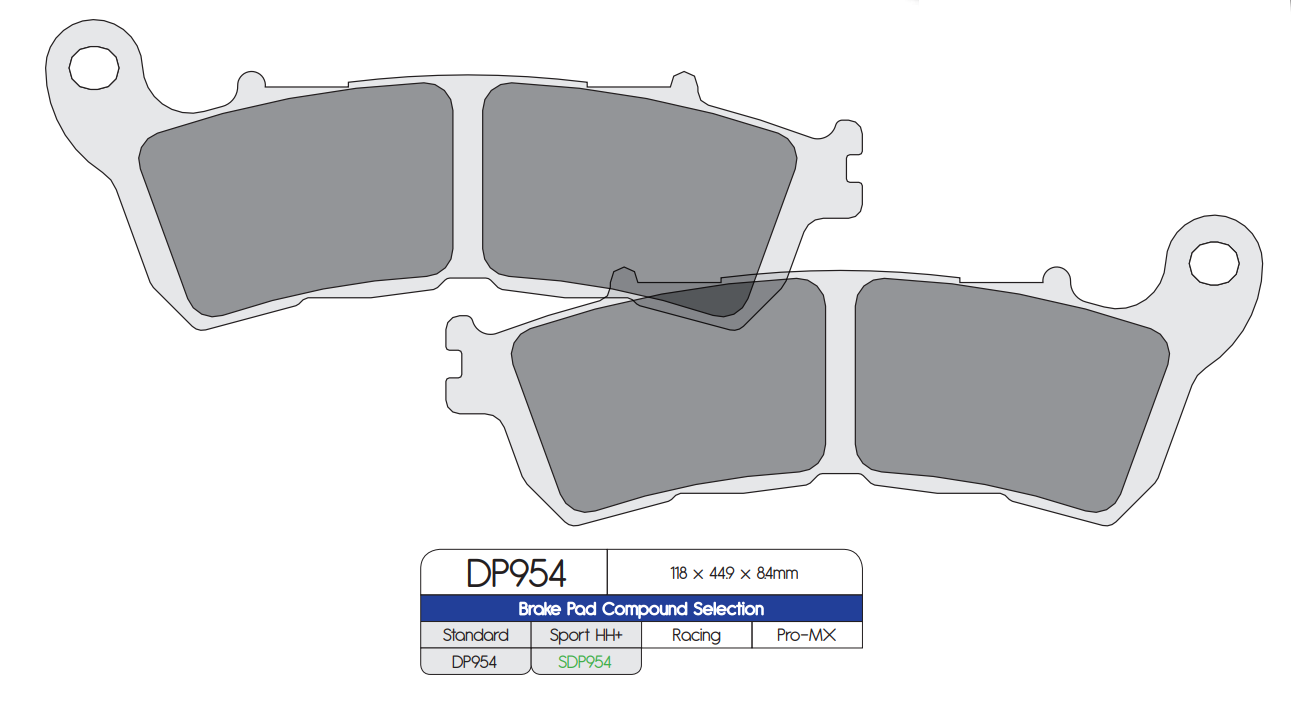 DP Brake Pads for Honda CBF500, CB600, CBR600F, CBF1000 (DP954) - Image 4