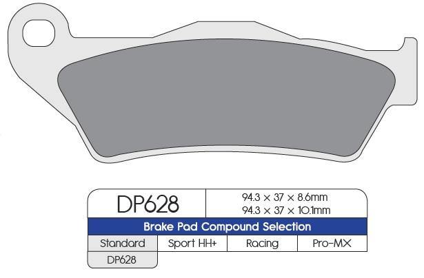 DP Brake Pads for BMW R850, S1000XR, R1100, R1150, K1200, R1200, K1300 (DP628) - Image 4
