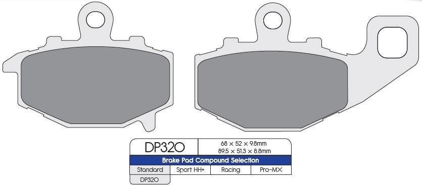 DP Brake Pads for Kawasaki ZX-6R, ZX6 Ninja, Z750, Z1000, ZX-10R (DP320) - Image 4