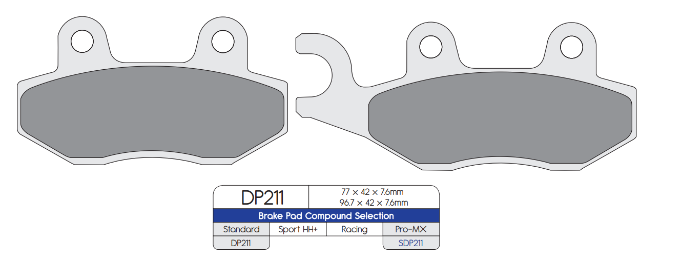 DP Brake Pads for Kawasaki KLX 125, 140, 230, 250, 300, 650 (SDP211) - Image 4