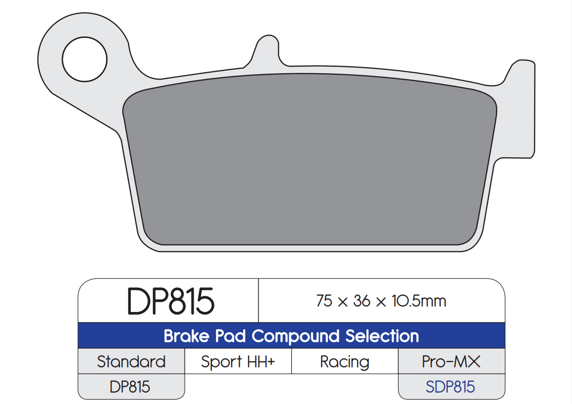 DP Brake Pads for Honda XR650, KLX250, KLX300 (SDP815) - Image 4