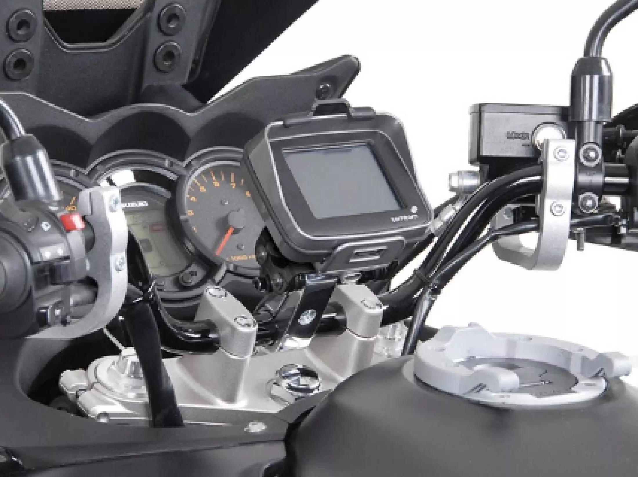SW Motech GPS Mount with Handlebar Clamp (Silver) - Image 4