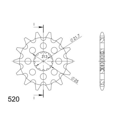 Supersprox Counter Shaft Sprocket for Kawasaki 650 R Ninja, KLE650 Versys, Yamaha MT-03, R3 & Suzuki SV650 CST-565:15.1